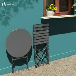Ensemble Bistro Extérieur 1 Table 2 Chaises Acier Gris(Ensemble Bistro Exterieur 1 Table 2 Chaises Acier Gris 1) -Boutique Vounot 7 146d443b f77d 47d9 b4dd fc4327cebd7e