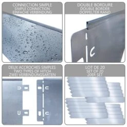 Lot De 20 Bordure De Jardin En Métal Galvanisé Flexible 100x18cm(Lot De 20 Bordure De Jardin En Metal Galvanise Flexible 100x18cm) -Boutique Vounot 7 1 5d9bdc11 1373 4120 8249 435e266e02a1