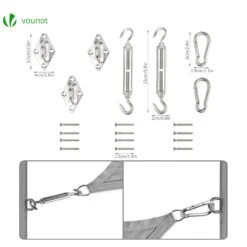 Voile D Ombrage Triangle HDPE Avec 19 Pcs Kit De Montage(Voile D Ombrage Triangle Hdpe Avec 19 Pcs Kit De Montage) -Boutique Vounot 7 2ea0eaf9 8abd 40e0 9543 134485ae3208