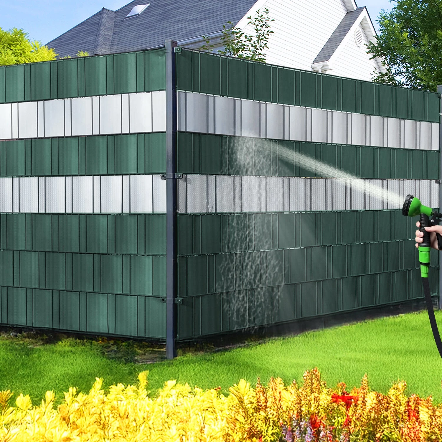 Brise Vue Occultant PVC 450g/m2 19cm X 70m Vert(Brise Vue Occultant Pvc 450g M2 19cm X 70m Vert) 7 Brise Vue Occultant PVC 450g/m2 19cm X 70m Vert(Brise Vue Occultant Pvc 450g M2 19cm X 70m Vert) – Image 7