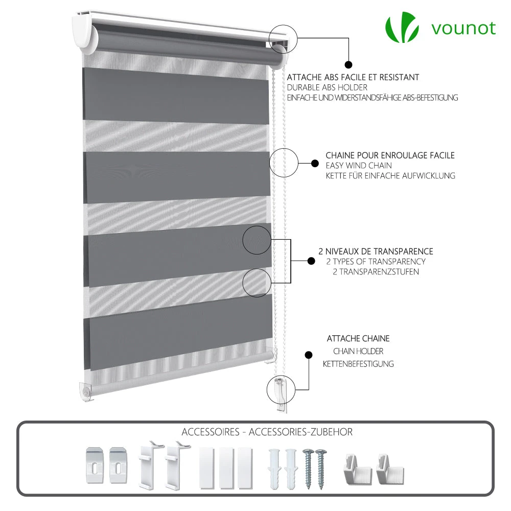 Lot De 2 Store Enrouleur Jour Nuit Double 45x150cm Gris(Lot De 2 Store Enrouleur Jour Nuit Double 45x150cm Gris) 7 Lot De 2 Store Enrouleur Jour Nuit Double 45x150cm Gris(Lot De 2 Store Enrouleur Jour Nuit Double 45x150cm Gris) – Image 7