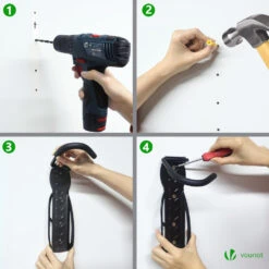 Lot De 4 Supports De Velo Mural Rangement Suspendu Noir(Lot De 4 Supports De Velo Mural Rangement Suspendu Noir 1) -Boutique Vounot 7 40086c02 79c9 4277 b6b7 0bd6c6bf2f7b