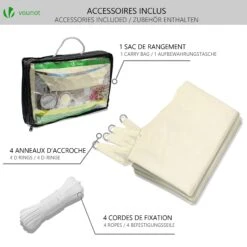 Voile D’ombrage Rectangulaire Imperméable Polyester Avec Corde 3x5m Beige(Voile D Ombrage Rectangulaire Impermeable Polyester Avec Corde 3x5m Beige) -Boutique Vounot 7 43520a33 4d40 4da1 97d0 e0065bb4404f