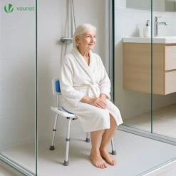 Chaise De Douche Avec Dossier Ergonomique A Hauteur Reglable En Aluminum HDPE Bleu(Chaise De Douche Avec Dossier Ergonomique A Hauteur Reglable En Aluminum Hdpe Bleu) -Boutique Vounot 7 45945946 fd8a 446c bbcd 762e671905da