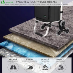 Chariot De Course Pliable Monte Escalier Aluminium Avec Crochets Noir(Chariot De Course Pliable Monte Escalier Aluminium Avec Crochets Noir 1) -Boutique Vounot 7 47ccad15 69cb 4fba 9e88 652ff3f01603