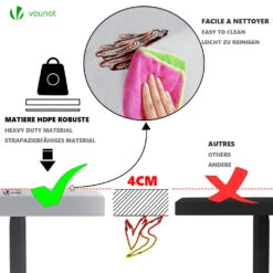 Table De Camping Pique Nique Pliable 180cm HDPE Blanc(Table De Camping Pique Nique Pliable 180cm Hdpe Blanc) -Boutique Vounot 7 48b0cfd6 e8be 4fc2 a316 11756c58619d