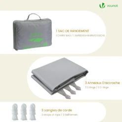Voile D'ombrage Triangle En Polyester Imperméable Avec Kit De Montage 3x3x3m Gris Clair(Voile Dombrage Triangle En Polyester Impermeable Avec Kit De Montage 3x3x3m Gris Clair) -Boutique Vounot 7 4a0208c5 eb8a 43d5 8b4b 4e3bfcd8d0f1