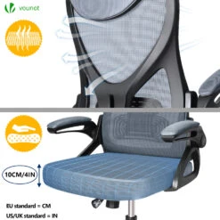 Fauteuil De Bureau Ergonomique Pivotant Avec Appui Tête Et Dossier Toile Respirant Gris(Fauteuil De Bureau Ergonomique Pivotant Avec Appui Tete Et Dossier Toile Respirant Gris) -Boutique Vounot 7 4dd2256c 3a5a 461e 9d20 7631a1fe3c6d