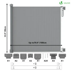 Barriere De Securite Retractable 180cm Gris(Barriere De Securite Retractable 180cm Gris) -Boutique Vounot 7 4e29a47b f4d1 4196 832d 4ae1d7e4e813