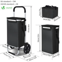 Chariot De Course Pliable Aluminium 2 Roues Avec Sac Isotherme Noir(Chariot De Course Pliable Aluminium 2 Roues Avec Sac Isotherme Noir) -Boutique Vounot 7 55a01855 bd4d 4653 aca5 fc7ffd564861