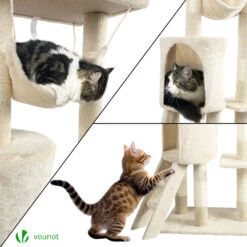 Arbre à Chat 154cm Avec Griffoir Plateforme Niche XXL Beige(Arbre A Chat 154cm Avec Griffoir Plateforme Niche Xxl Beige) -Boutique Vounot 7 56069856 283d 46d3 8b1f 8017c737ff4e