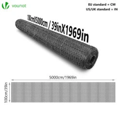 Grillage A Poule Avec Fils 13mm En PVC Gaine Gris 1x50M(Grillage A Poule Avec Fils 13mm En Pvc Gaine Gris 1x50m) -Boutique Vounot 7 56b9a64c 0975 446f b559 4c23ca28aed4