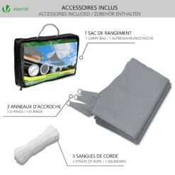 Voile D’ombrage Triangle Imperméable Polyester Avec Corde 5x5x5m Gris(Voile D Ombrage Triangle Impermeable Polyester Avec Corde 5x5x5m Gris) -Boutique Vounot 7 5eca4d74 efef 44b1 9fde 4a515657f0d9