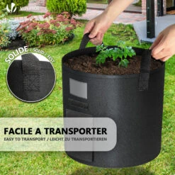 Lot De 3 Sacs De Plantation Non Tisse Avec Fenetre Velcro Et Poignee 43L Noir(Lot De 3 Sacs De Plantation Non Tisse Avec Fenetre Velcro Et Poignee 43l Noir) -Boutique Vounot 7 63a17950 65cb 4139 b2b3 39bded20bac8