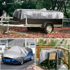 Bâche De Protection En Polyéthylène Resistant Et Impermeable 180g/m² Gris Et Noir 4x8m(Bache De Protection En Polyethylene Resistant Et Impermeable 180g M Gris Et Noir 4x8m) -Boutique Vounot 7 666765a3 d0aa 427e 9f64 90a84f9ee6ec