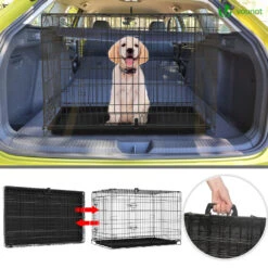 Cage Pour Chien Pliable Avec 2 Portes Verrouillable Plateau Amovible 107x70x78cm(Cage Pour Chien Pliable Avec 2 Portes Verrouillable Plateau Amovible 107x70x78cm) -Boutique Vounot 7 689bbc75 9d7a 412b abe1 a9bb1867273c
