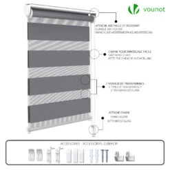 Store Enrouleur Jour Nuit Double 90x150cm Gris(Store Enrouleur Jour Nuit Double 90x150cm Gris) -Boutique Vounot 7 777feb07 a0e7 45e4 9204 61a7ebc9a7f7