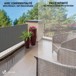 Brise Vue Occultant En HDPE 150g/m² 1x10m Avec Attaches De Fixation Gris(Brise Vue Occultant En Hdpe 150g M 1x10m Avec Attaches De Fixation Gris) -Boutique Vounot 7 84dcbaf6 6c61 46a0 b65b 1213e4056f21
