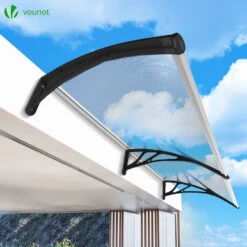 Auvent De Porte Marquise 200x80 Cm Transparent En Polycarbonate Anti UV Noir(Auvent De Porte Marquise 200x80 Cm Transparent En Polycarbonate Anti Uv Noir 1) -Boutique Vounot 7 874f1e20 af3a 41db be6d 06e5a09d4862