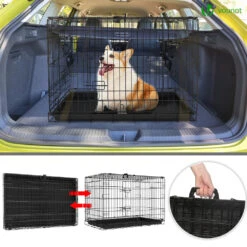 Cage Pour Chien Pliable Avec 2 Portes Verrouillable Plateau Amovible 92x58x64cm(Cage Pour Chien Pliable Avec 2 Portes Verrouillable Plateau Amovible 92x58x64cm) -Boutique Vounot 7 93d1fa9b 8161 47e7 979e 9cb5d002b7de