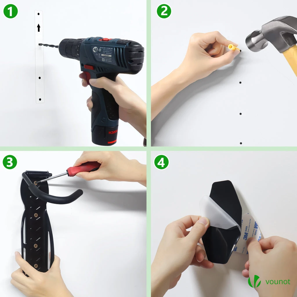 Lot De 4 Supports De Velo Mural Avec Coussinets De Protection Noir(Lot De 4 Supports De Velo Mural Avec Coussinets De Protection Noir) 7 Lot De 4 Supports De Velo Mural Avec Coussinets De Protection Noir(Lot De 4 Supports De Velo Mural Avec Coussinets De Protection Noir) – Image 7