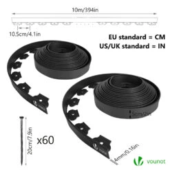 Bordure De Jardin Plastique Flexible 20m Avec Piquets Noir(Bordure De Jardin Plastique Flexible 20m Avec Piquets Noir) -Boutique Vounot 7 9a5aa254 80cf 493f a153 4b235d2e0a3a