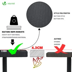 Table De Camping Pique Nique Pliable 180cm HDPE Polyrotin Noire(Table De Camping Pique Nique Pliable 180cm Hdpe Polyrotin Noire) -Boutique Vounot 7 9ebca814 9222 4de3 be14 f4577be92448