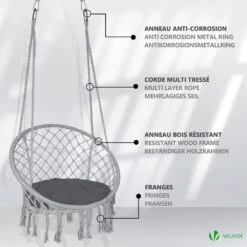 Fauteuil Suspendu Avec Coussin Rond Gris(Fauteuil Suspendu Avec Coussin Rond Gris) -Boutique Vounot 7 9f4f816c d6b9 4ff0 9e0e 4f5cc9f32d19