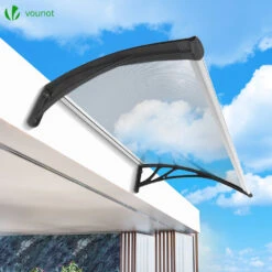 Auvent De Porte Marquise 100x80 Cm Transparent En Polycarbonate Anti UV Noir(Auvent De Porte Marquise 100x80 Cm Transparent En Polycarbonate Anti Uv Noir 1) -Boutique Vounot 7 a6d3f349 463a 4351 8110 99d7fd6fff5c