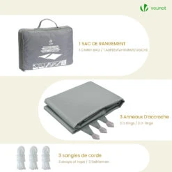 Voile D'ombrage Triangle En Polyester Imperméable Avec Kit De Montage 3x3x3m Gris(Voile Dombrage Triangle En Polyester Impermeable Avec Kit De Montage 3x3x3m Gris 1) -Boutique Vounot 7 a9d0999a ea6c 4b03 9e24 52a4631551cd