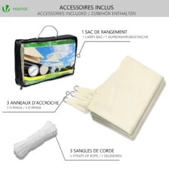 Voile D’ombrage Triangle Imperméable Polyester Avec Corde 5x5x5m Beige(Voile D Ombrage Triangle Impermeable Polyester Avec Corde 5x5x5m Beige) -Boutique Vounot 7 abab24c0 40f5 4ecc a330 d138b8d633ff