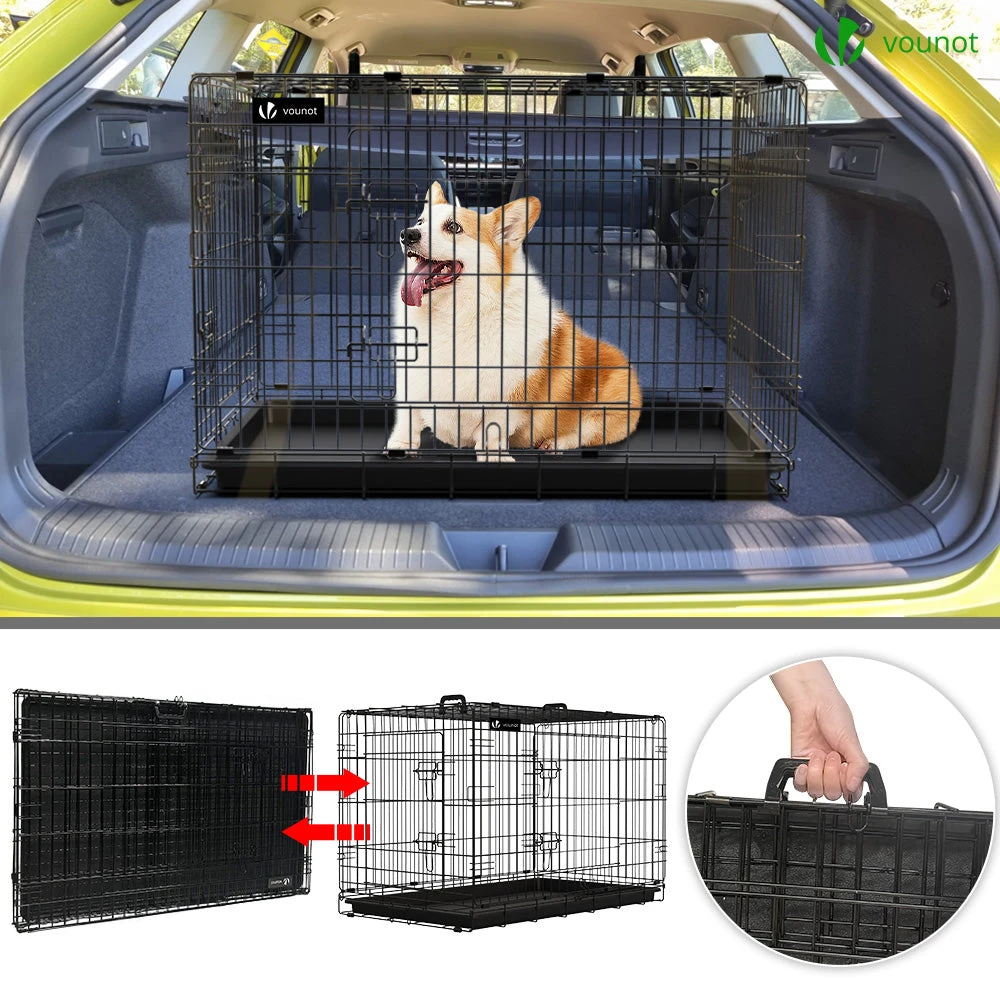 Cage Pour Chien Pliable Avec 2 Portes Verrouillable Plateau Amovible Et Housse De Protection 92x58x64cm(Cage Pour Chien Pliable Avec 2 Portes Verrouillable Plateau Amovible Et Housse De Protection 92x58x64cm) 7 Cage Pour Chien Pliable Avec 2 Portes Verrouillable Plateau Amovible Et Housse De Protection 92x58x64cm(Cage Pour Chien Pliable Avec 2 Portes Verrouillable Plateau Amovible Et Housse De Protection 92x58x64cm) – Image 7