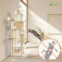 Arbre A Chat Grande Taille 5 Niveaux Avec Griffoir Grattoir 168cm Beige(Arbre A Chat Grande Taille 5 Niveaux Avec Griffoir Grattoir 168cm Beige) -Boutique Vounot 7 b9f2f645 c880 4221 a04e 94ad516cc393