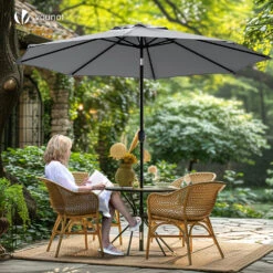 Parasol Inclinable 2.70 X 2.40m Avec Housse De Protection Gris(Parasol Inclinable 2 70 X 2 40m Avec Housse De Protection Gris) -Boutique Vounot 7 bd9fdc03 61d8 40c0 aeae fbacbaf1ec97