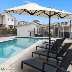 Parasol Jardin Double Aluminium 150 X 300 Cm Beige(Parasol Jardin Double Aluminium 150 X 300 Cm Beige) -Boutique Vounot 7 c5f18ac7 dc6f 4057 a62b f30d1389c0e9