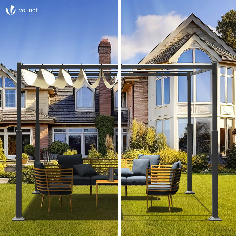 Pergola Retractable 3x3m En Metal Et Toile Polyester Haute Densite 180g/m2 Beige(Pergola Retractable 3x3m En Metal Et Toile Polyester Haute Densite 180g M2 Beige 1) 7 Pergola Retractable 3x3m En Metal Et Toile Polyester Haute Densite 180g/m2 Beige(Pergola Retractable 3x3m En Metal Et Toile Polyester Haute Densite 180g M2 Beige 1) – Image 7