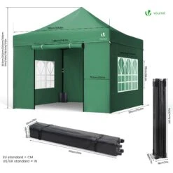 Tonnelle De Jardin Renforcée 3x3m Pliable Avec 4 Parois Et Sac De Transport A Roulette Verte(Tonnelle De Jardin Renforcee 3x3m Pliable Avec 4 Parois Et Sac De Transport A Roulette Verte) -Boutique Vounot 7 cd123fa2 8dfd 4b13 a4ce b3c44d101f1b