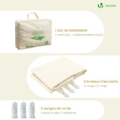 Voile D'ombrage Triangle En Polyester Imperméable Avec Kit De Montage 5x5x5m Beige(Voile Dombrage Triangle En Polyester Impermeable Avec Kit De Montage 5x5x5m Beige) -Boutique Vounot 7 d36449fa b36c 4791 b6e0 673efb35a4f4