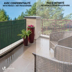Brise Vue Occultant En HDPE 90g/m² 1.5x20m Avec Attaches De Fixation Vert(Brise Vue Occultant En Hdpe 90g M 1 5x20m Avec Attaches De Fixation Vert) -Boutique Vounot 7 d3766eb7 53aa 40ff a7cf f06c4d329879 1