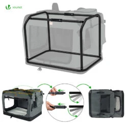 Sac Transport Pliable Chien Chat Caisse Cage Portable 60x44x44cm Gris(Sac Transport Pliable Chien Chat Caisse Cage Portable 60x44x44cm Gris) -Boutique Vounot 7 e4c5aa92 9769 417d 9706 f87bf83e1fe0