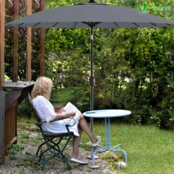 Parasol Inclinable 270cm Shanghai Avec Housse De Protection Gris(Parasol Inclinable 270cm Shanghai Avec Housse De Protection Gris) -Boutique Vounot 7 e78e3141 09c6 4ffc bd0e 310077357956