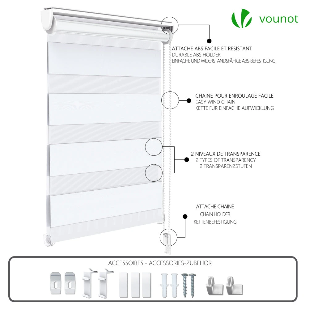 Lot De 2 Store Enrouleur Jour Nuit Double 50x150cm Blanc(Lot De 2 Store Enrouleur Jour Nuit Double 50x150cm Blanc) 7 Lot De 2 Store Enrouleur Jour Nuit Double 50x150cm Blanc(Lot De 2 Store Enrouleur Jour Nuit Double 50x150cm Blanc) – Image 7