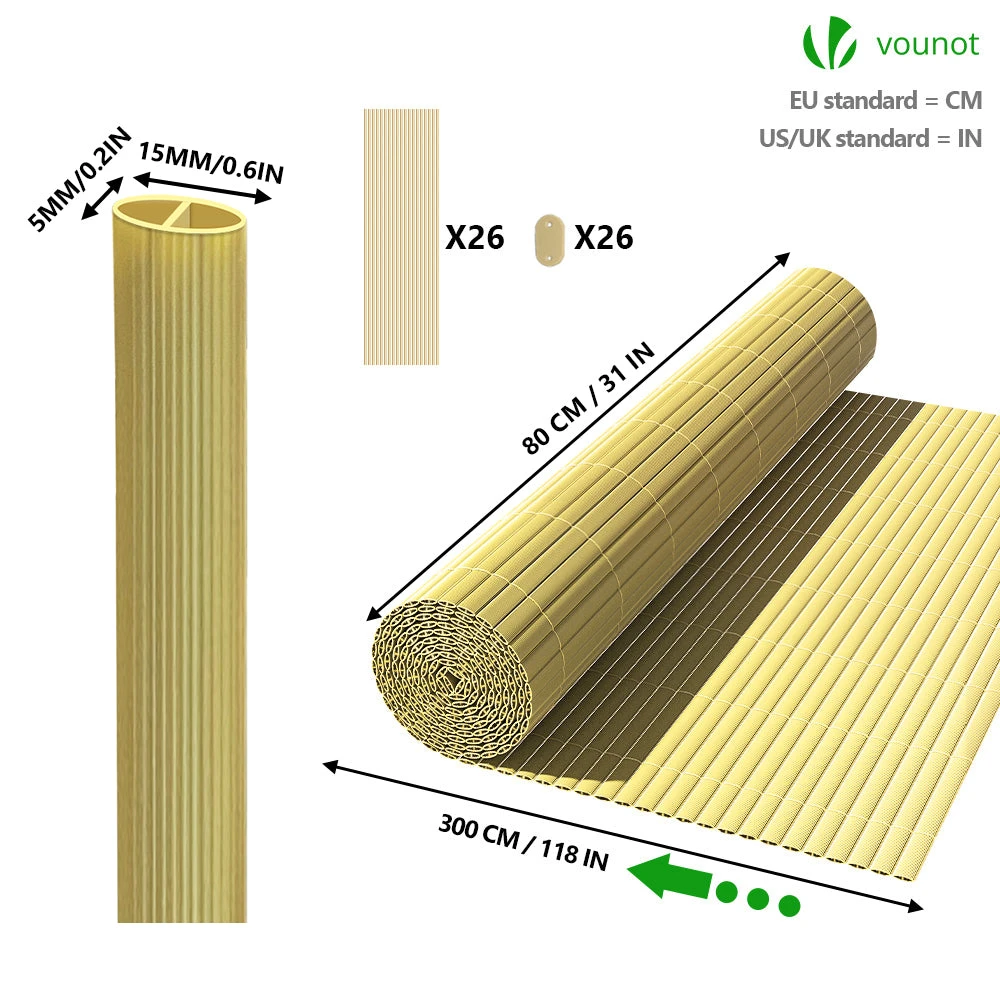 Canisse PVC Brise Vue Ultra Renforce Avec Attaches De Fixation 80x300cm Beige(Canisse Pvc Brise Vue Ultra Renforce Avec Attaches De Fixation 80x300cm Beige) 5 Canisse PVC Brise Vue Ultra Renforce Avec Attaches De Fixation 80x300cm Beige(Canisse Pvc Brise Vue Ultra Renforce Avec Attaches De Fixation 80x300cm Beige) – Image 5