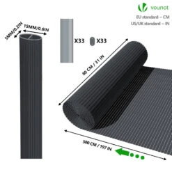 Canisse PVC Brise Vue Ultra Renforce Avec Attaches De Fixation 80x500cm Gris(Canisse Pvc Brise Vue Ultra Renforce Avec Attaches De Fixation 80x500cm Gris) 11 Canisse PVC Brise Vue Ultra Renforce Avec Attaches De Fixation 80x500cm Gris(Canisse Pvc Brise Vue Ultra Renforce Avec Attaches De Fixation 80x500cm Gris) -Boutique Vounot 80 500 5 658196b8 9a5d 4435 a3f5 09ad0aa7d643