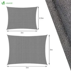 Voile D'ombrage Rectangulaire Avec 24pcs Kit De Fixation(Voile D Ombrage Rectangulaire Avec 24pcs Kit De Fixation) -Boutique Vounot 8 285abf01 14e6 490d b0df 41c25b2a732f