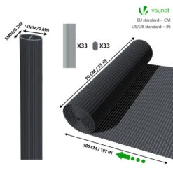 Canisse PVC Brise Vue Ultra Renforce Avec Attaches De Fixation 90x500cm Gris(Canisse Pvc Brise Vue Ultra Renforce Avec Attaches De Fixation 90x500cm Gris) -Boutique Vounot 90 500 5 0121d9b9 b079 4696 9fcc 9384d6f52a8e