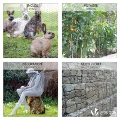 Grillage A Poule Avec Fils 25mm En Acier Galvanise 1x25M(Grillage A Poule Avec Fils 25mm En Acier Galvanise 1x25m) -Boutique Vounot ACIER 4 c58276ff 21bf 4142 a19e 4ce9366eb1d1