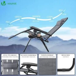 Chaise Longue Inclinable En Textilene Avec Porte Gobelet Et Portable Gris(Chaise Longue Inclinable En Textilene Avec Porte Gobelet Et Portable Gris) -Boutique Vounot Chaiselonguegrise3 d5c91acb c078 4698 a55b 3adbf0805a5c