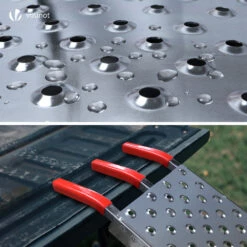 Rampe De Chargement Pliable Charge Lourde Antiderapant En Acier Galvanise 196cm(Rampe De Chargement Pliable Charge Lourde Antiderapant En Acier Galvanise 196cm) -Boutique Vounot Four