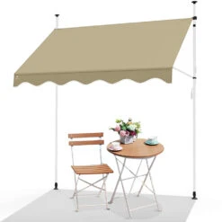 Auvent Retractable Manuel Sans Percage 300cm Beige(Auvent Retractable Manuel Sans Percage 300cm Beige)